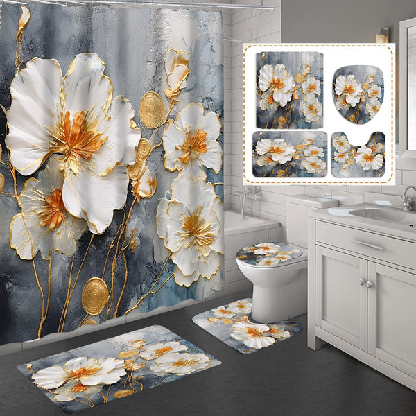 3D Flower Shower Curtain