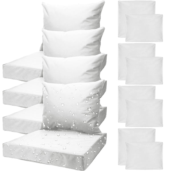 Waterproof Outdoor Cushion Cover Set – 8-Piece (4 Pillows + 4 Seats)