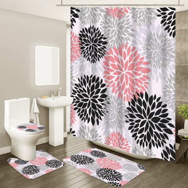 Abstract floral shower curtain