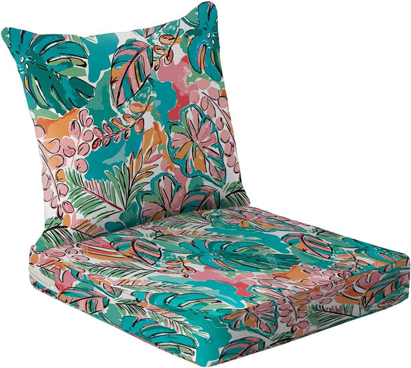 Outdoor Chair Cushions for Patio-Pink and Teal