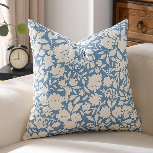 Block Print Farmhouse Throw Pillow Covers